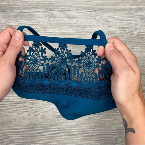 Xhilaration Halter Swimsuit Top Blue Large - Picture 2 of 5